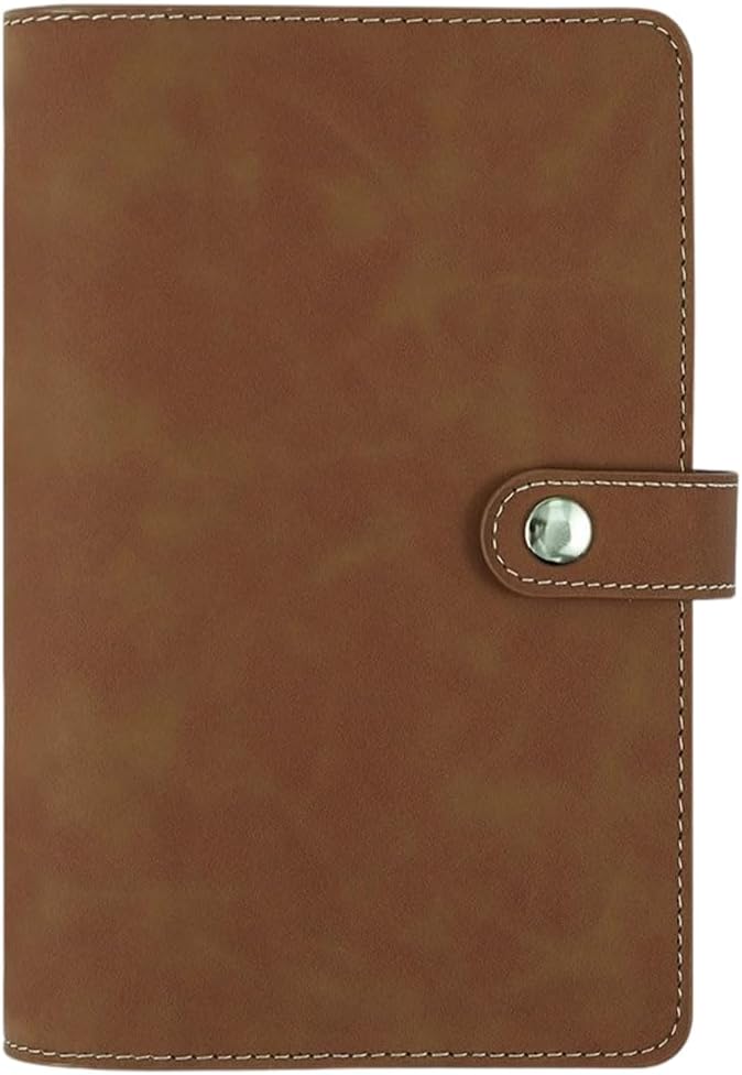 CALFOVERA Travel Notebook Binder Refillable Journal Cover Protector with Dividers Pockets A6 PU Leather Soft Cover Folder 6 Ring Loose Leaf Planner Binder for Meeting Filler Paper Cash (Camel) - Image 1
